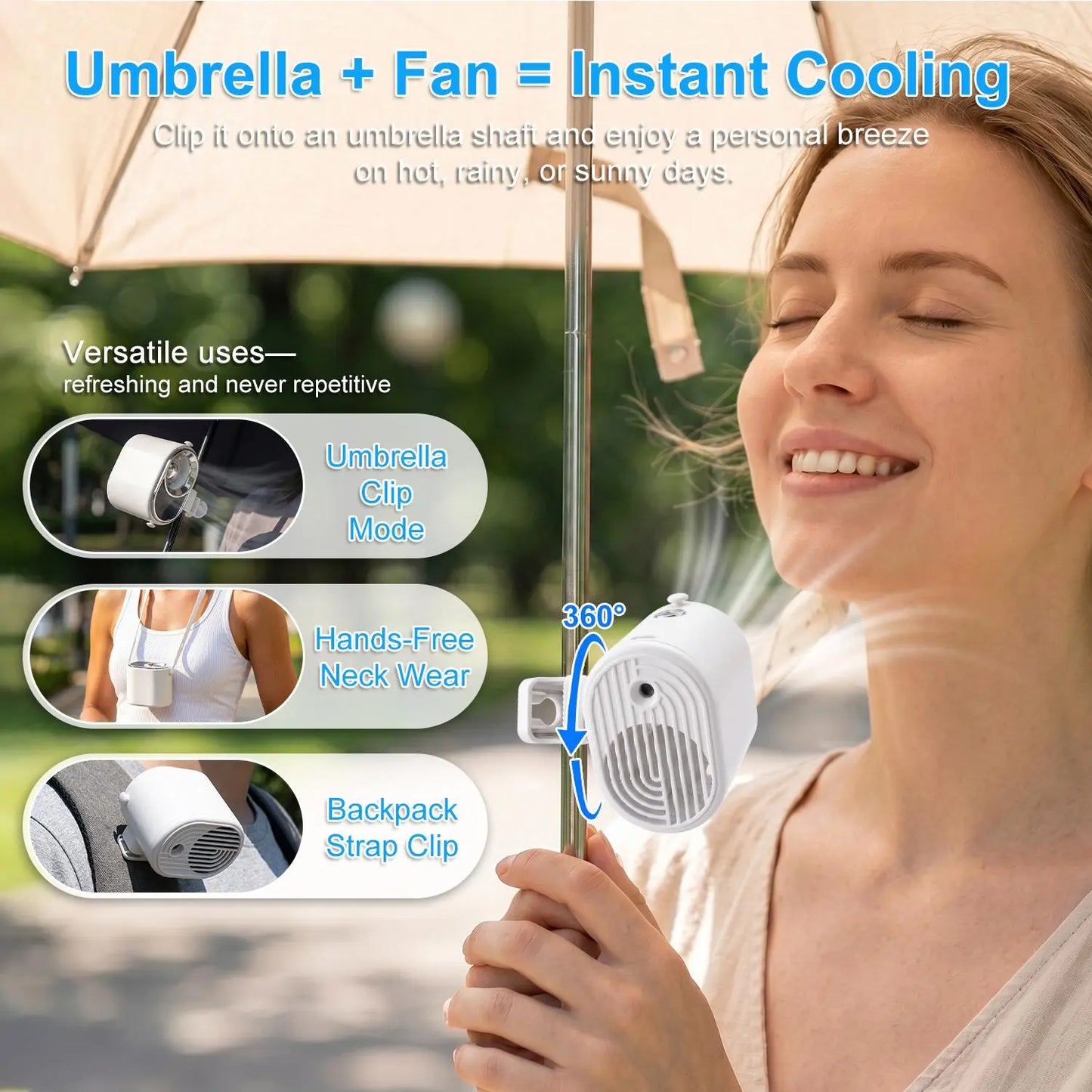 PADOX Clip-On Car Fan with LED Display, 360° Rotating Turbo Fan, 4-Speed Rechargeable Personal Cooling Fan, 1800Mah Battery, Type-C Charging for Car, Desk & Travel #Summerwins #Dealsforyoudays #Summerwins