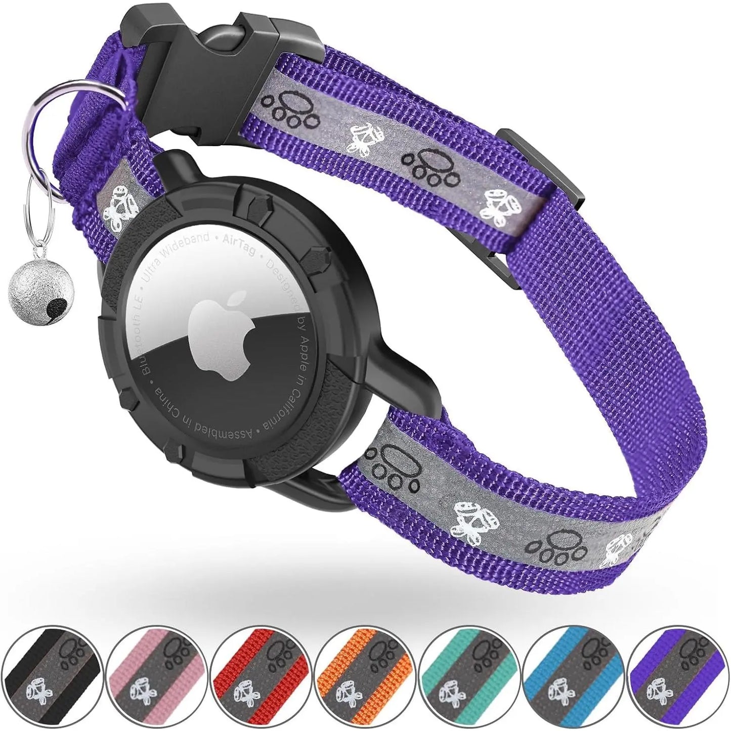 Smart Airtag Cat Collar with Integrated Safety Elastic Tracker - Fully Adjustable, Waterproof, Perfect Gift for Cat Fathers