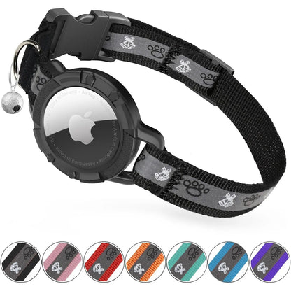 Smart Airtag Cat Collar with Integrated Safety Elastic Tracker - Fully Adjustable, Waterproof, Perfect Gift for Cat Fathers