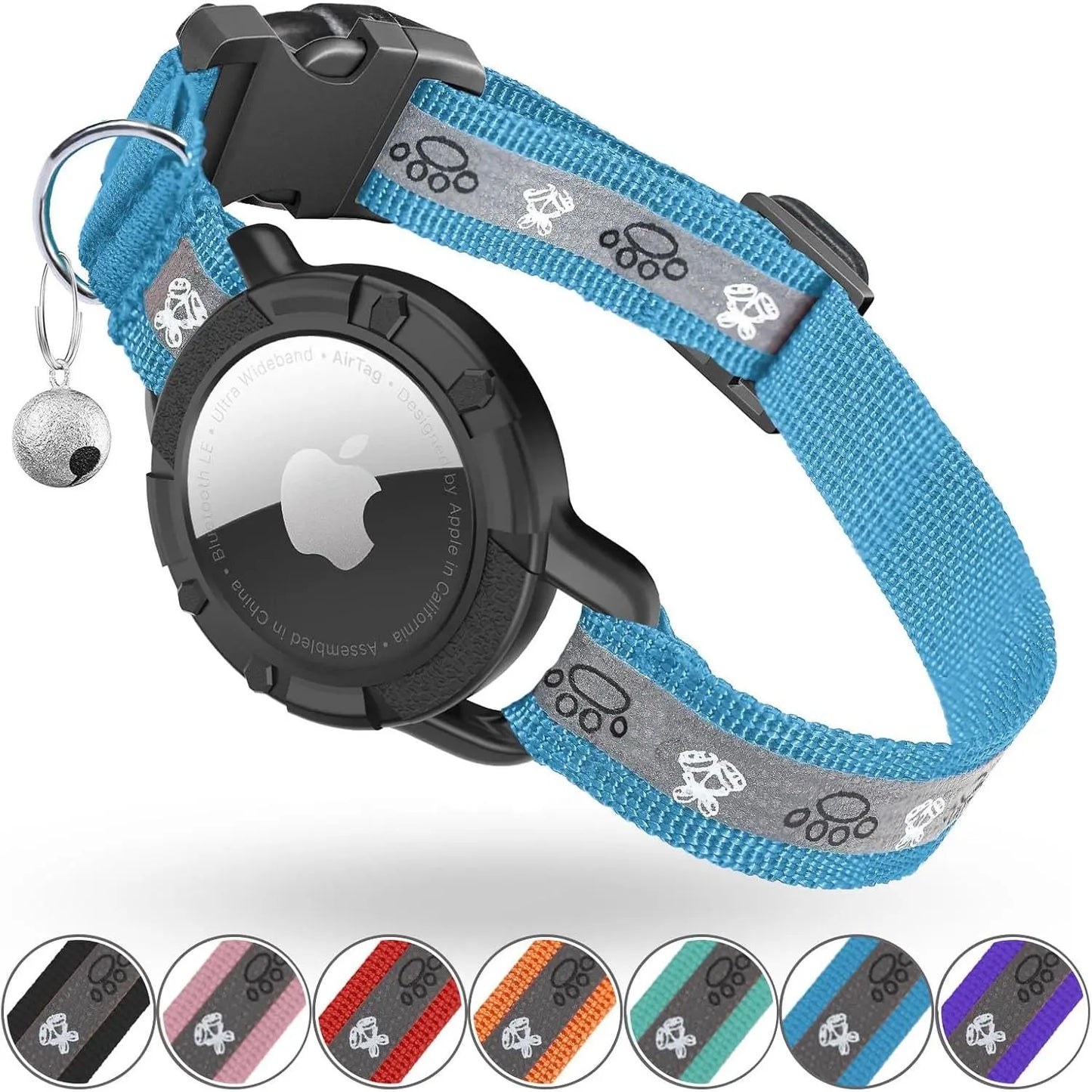 Smart Airtag Cat Collar with Integrated Safety Elastic Tracker - Fully Adjustable, Waterproof, Perfect Gift for Cat Fathers