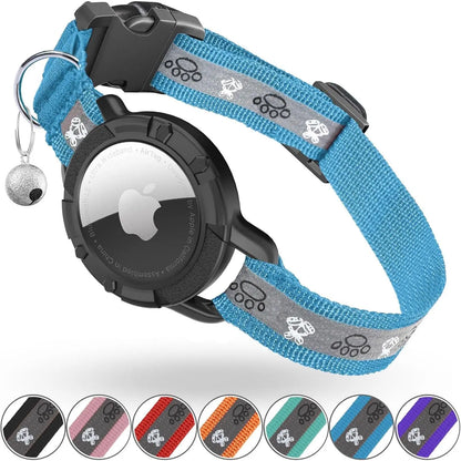 Smart Airtag Cat Collar with Integrated Safety Elastic Tracker - Fully Adjustable, Waterproof, Perfect Gift for Cat Fathers