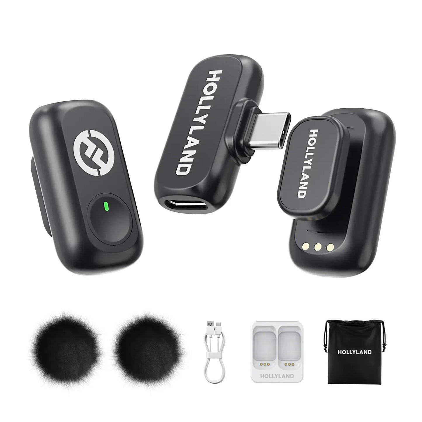 Hollyland LARK A1 USB-C Wireless Microphone for iPhone & Android - 45kHz/24Bit, Magnetic Mini Mic for Podcasting and Vlogging