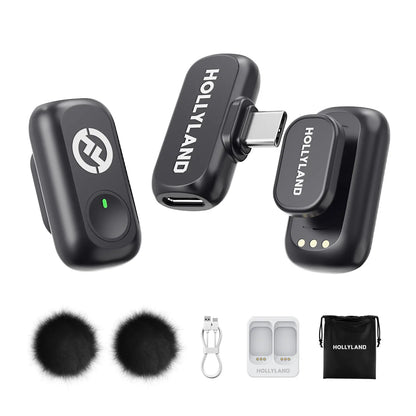Hollyland LARK A1 USB-C Wireless Microphone for iPhone & Android - 45kHz/24Bit, Magnetic Mini Mic for Podcasting and Vlogging