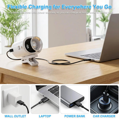 PADOX Clip-On Car Fan with LED Display, 360° Rotating Turbo Fan, 4-Speed Rechargeable Personal Cooling Fan, 1800Mah Battery, Type-C Charging for Car, Desk & Travel #Summerwins #Dealsforyoudays #Summerwins