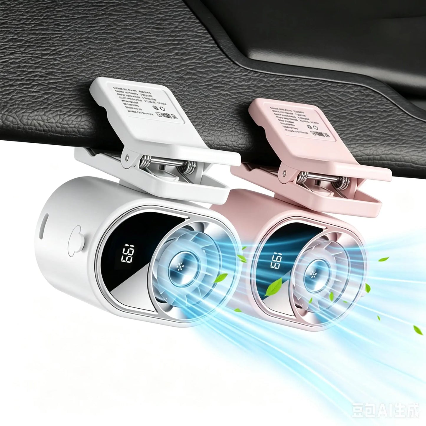 PADOX Clip-On Car Fan with LED Display, 360° Rotating Turbo Fan, 4-Speed Rechargeable Personal Cooling Fan, 1800Mah Battery, Type-C Charging for Car, Desk & Travel #Summerwins #Dealsforyoudays #Summerwins