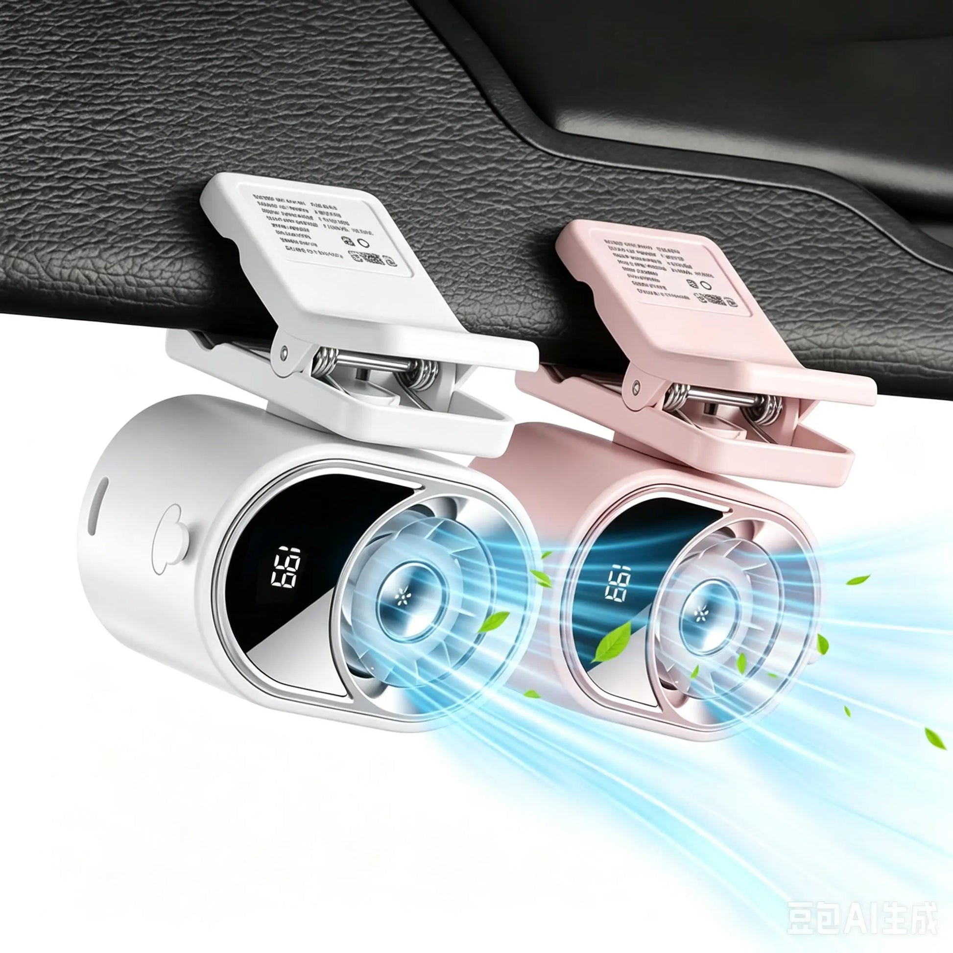 PADOX Clip-On Car Fan with LED Display, 360° Rotating Turbo Fan, 4-Speed Rechargeable Personal Cooling Fan, 1800Mah Battery, Type-C Charging for Car, Desk & Travel #Summerwins #Dealsforyoudays #Summerwins