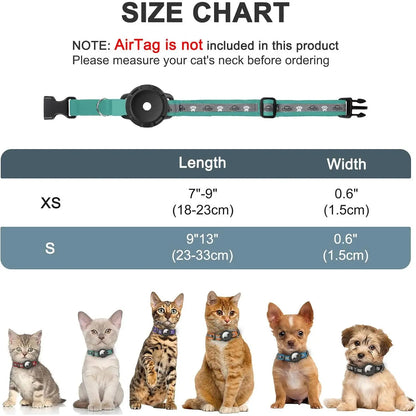 Smart Airtag Cat Collar with Integrated Safety Elastic Tracker - Fully Adjustable, Waterproof, Perfect Gift for Cat Fathers