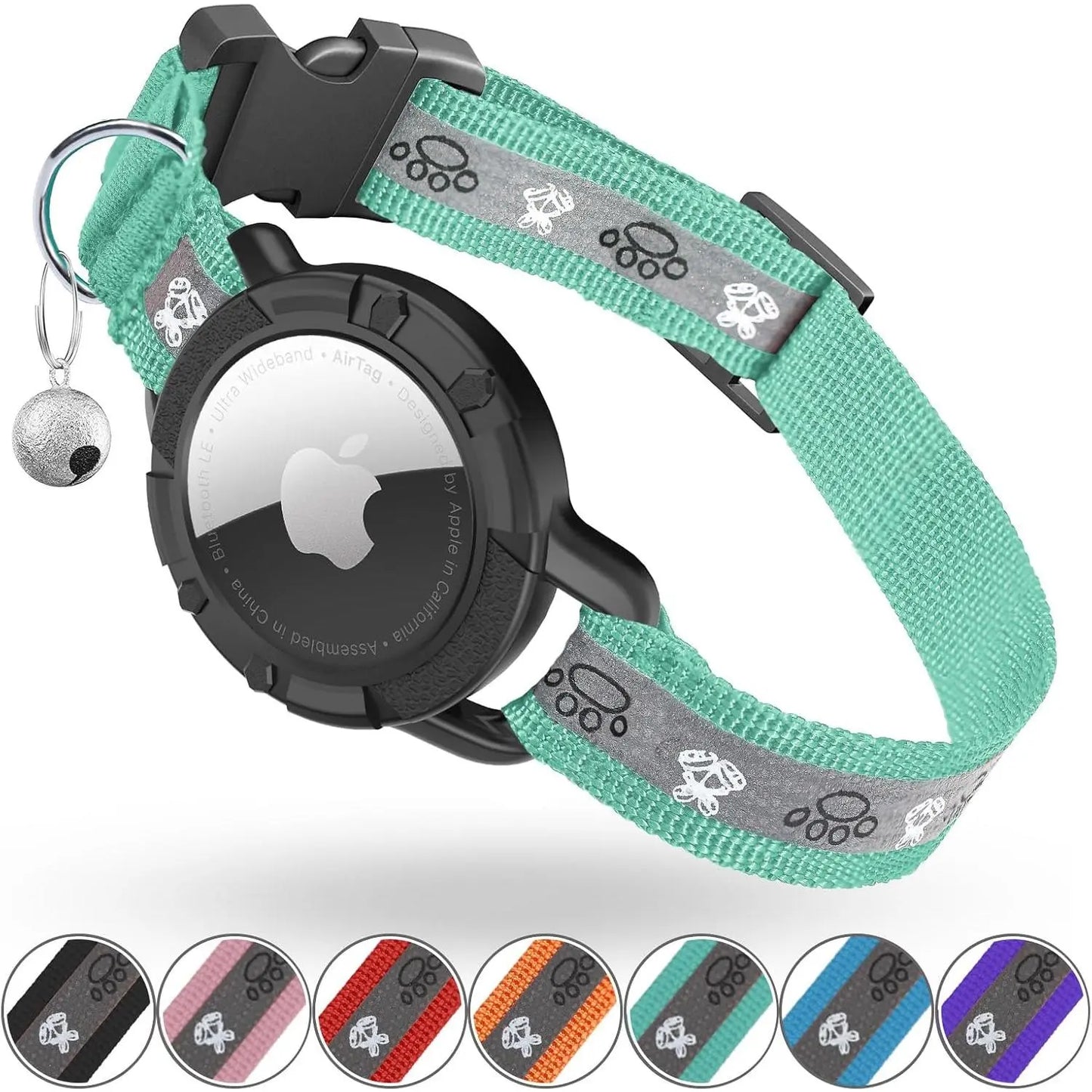 Smart Airtag Cat Collar with Integrated Safety Elastic Tracker - Fully Adjustable, Waterproof, Perfect Gift for Cat Fathers