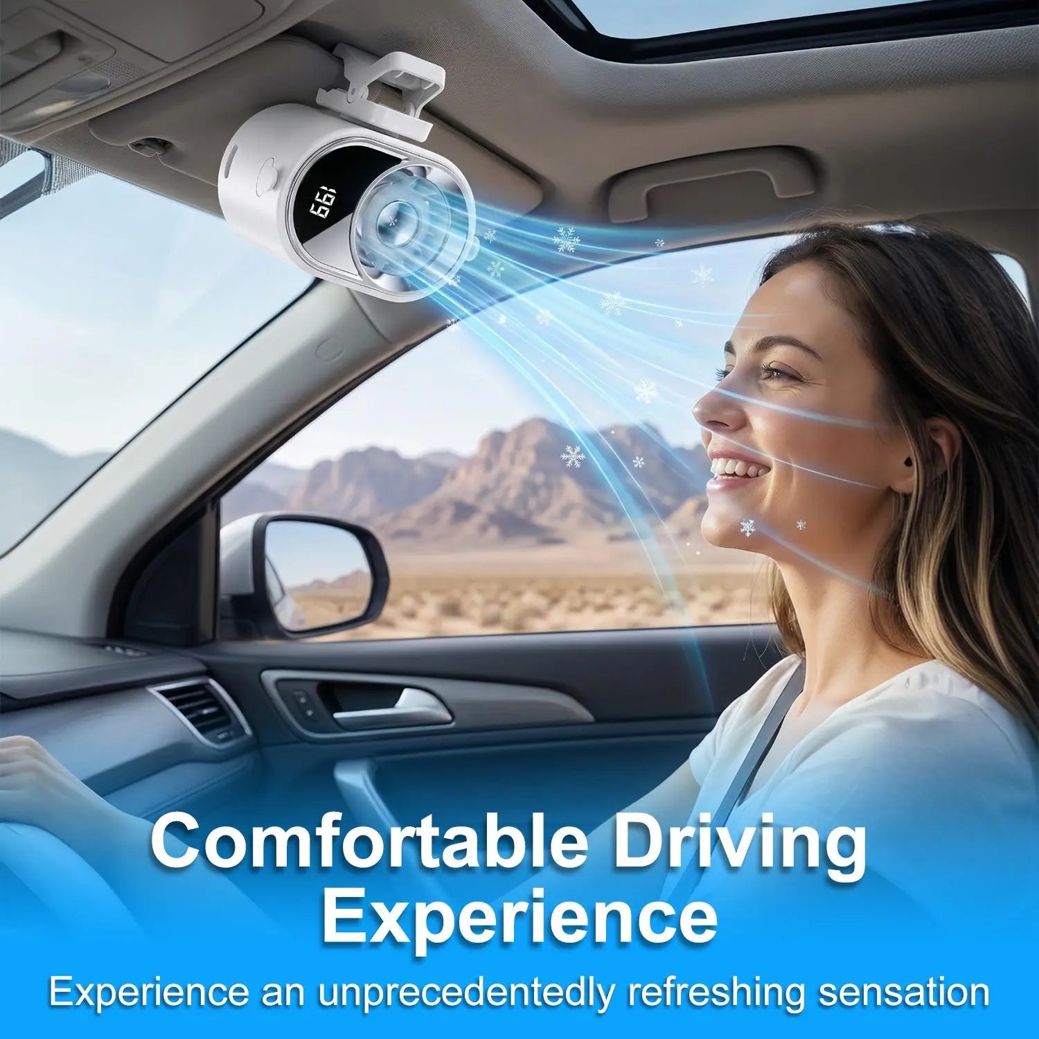 PADOX Clip-On Car Fan with LED Display, 360° Rotating Turbo Fan, 4-Speed Rechargeable Personal Cooling Fan, 1800Mah Battery, Type-C Charging for Car, Desk & Travel #Summerwins #Dealsforyoudays #Summerwins